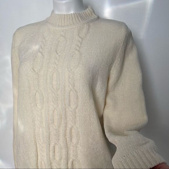 Alfred Dunner Mock Neck Cable Knit Sweater - Picture 3 of 10